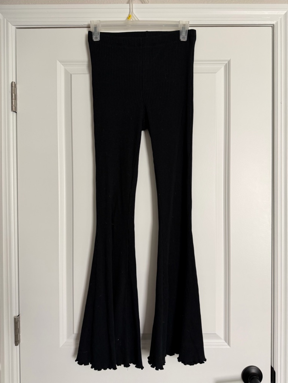 Aerie Black Ribbed Flare Pants